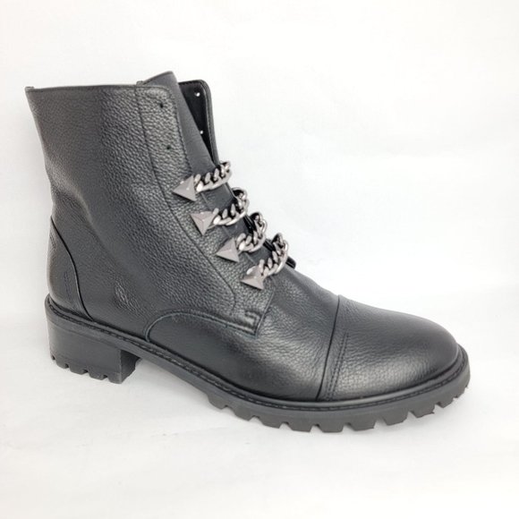 Schutz Jeh Leather Chain Combat Boot 